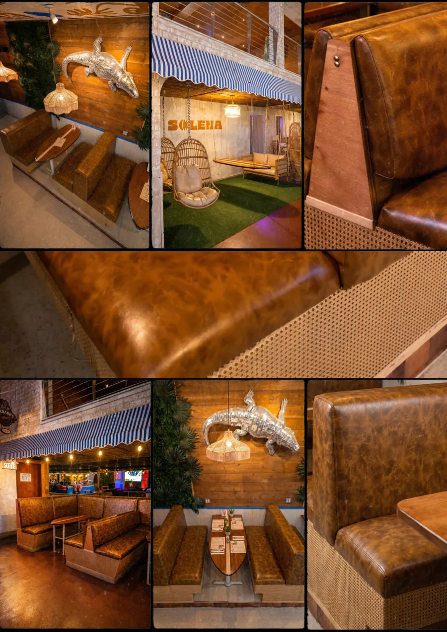 Commercial bar upholstery, portfolio page